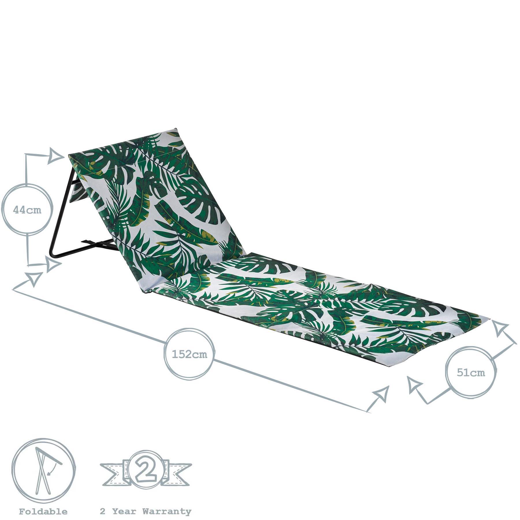 4pc Banana Leaf Folding Beach Chair & Lounger Set