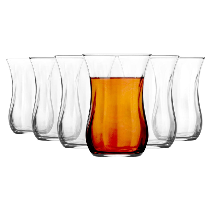 115ml Klasik Glass Turkish Tea Cups - Pack of Six  - By LAV