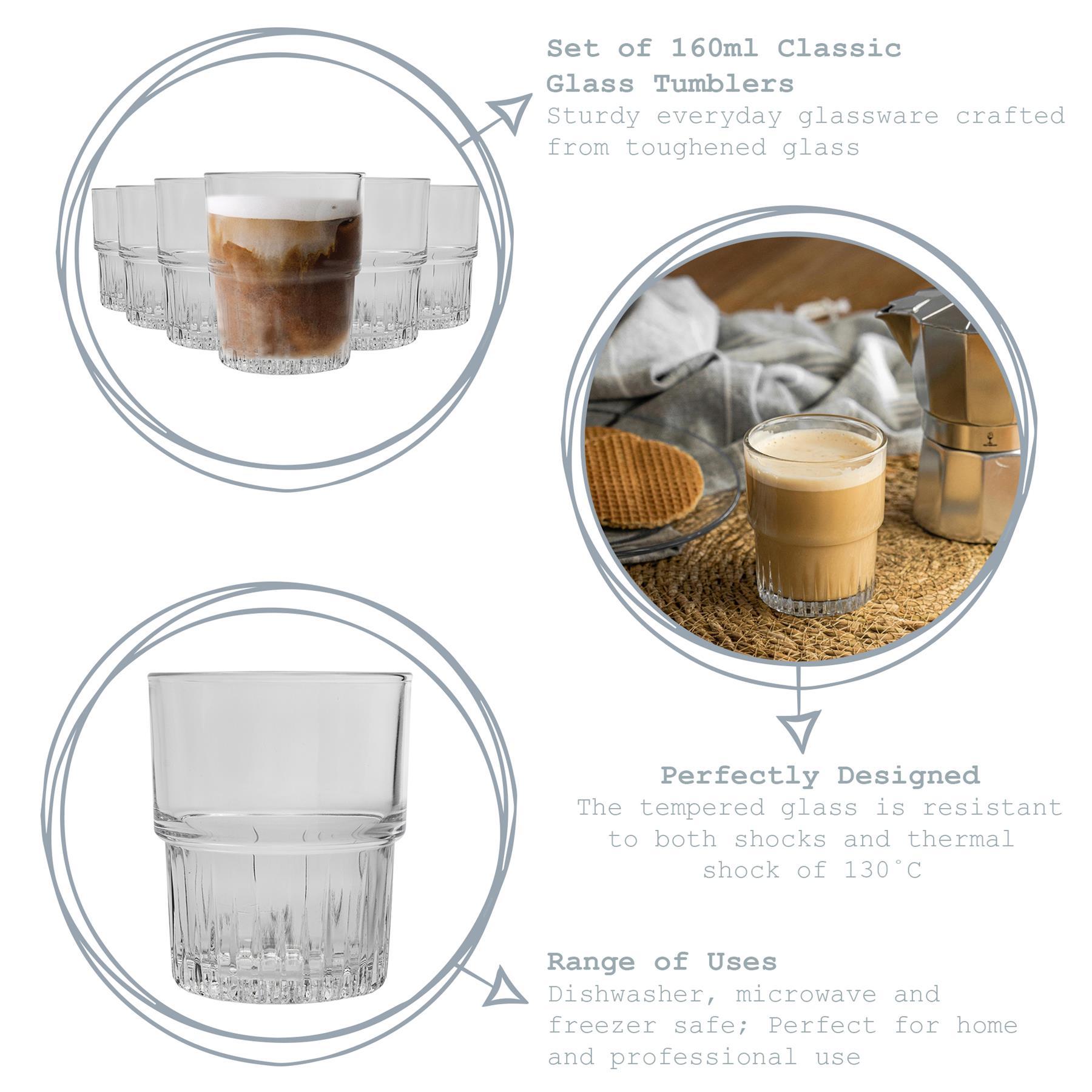 160ml Emplilable Stacking Tumblers - Pack of Six