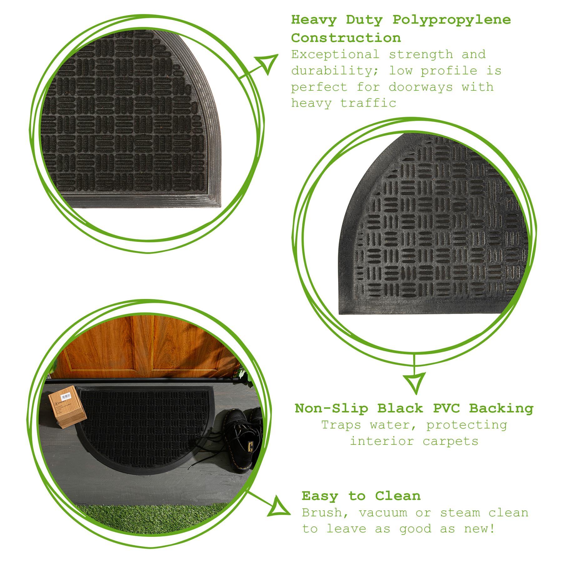 60cm x 40cm Black Heavy Duty Door Mat