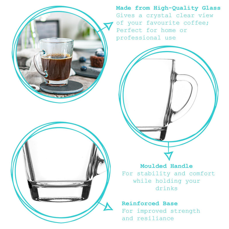 300ml Coffee Glasses - Pack of Six - By Rink Drink