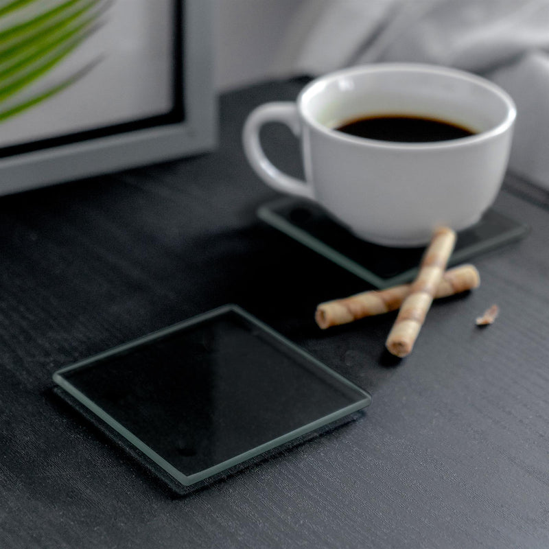 Square Glass Coasters - Pack of Six - By Harbour Housewares