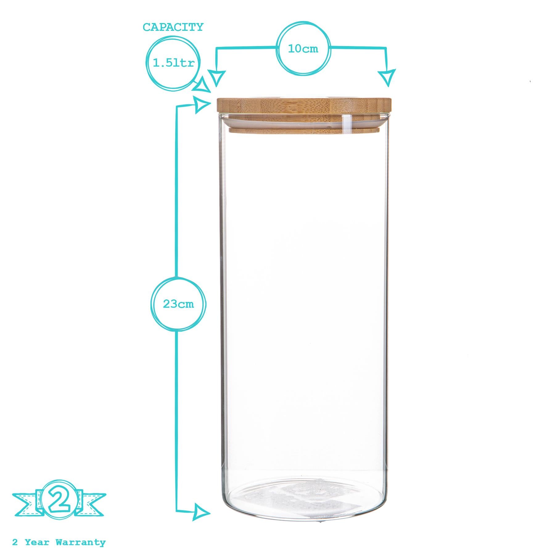1.5L Scandi Storage Jar with Wooden Lid