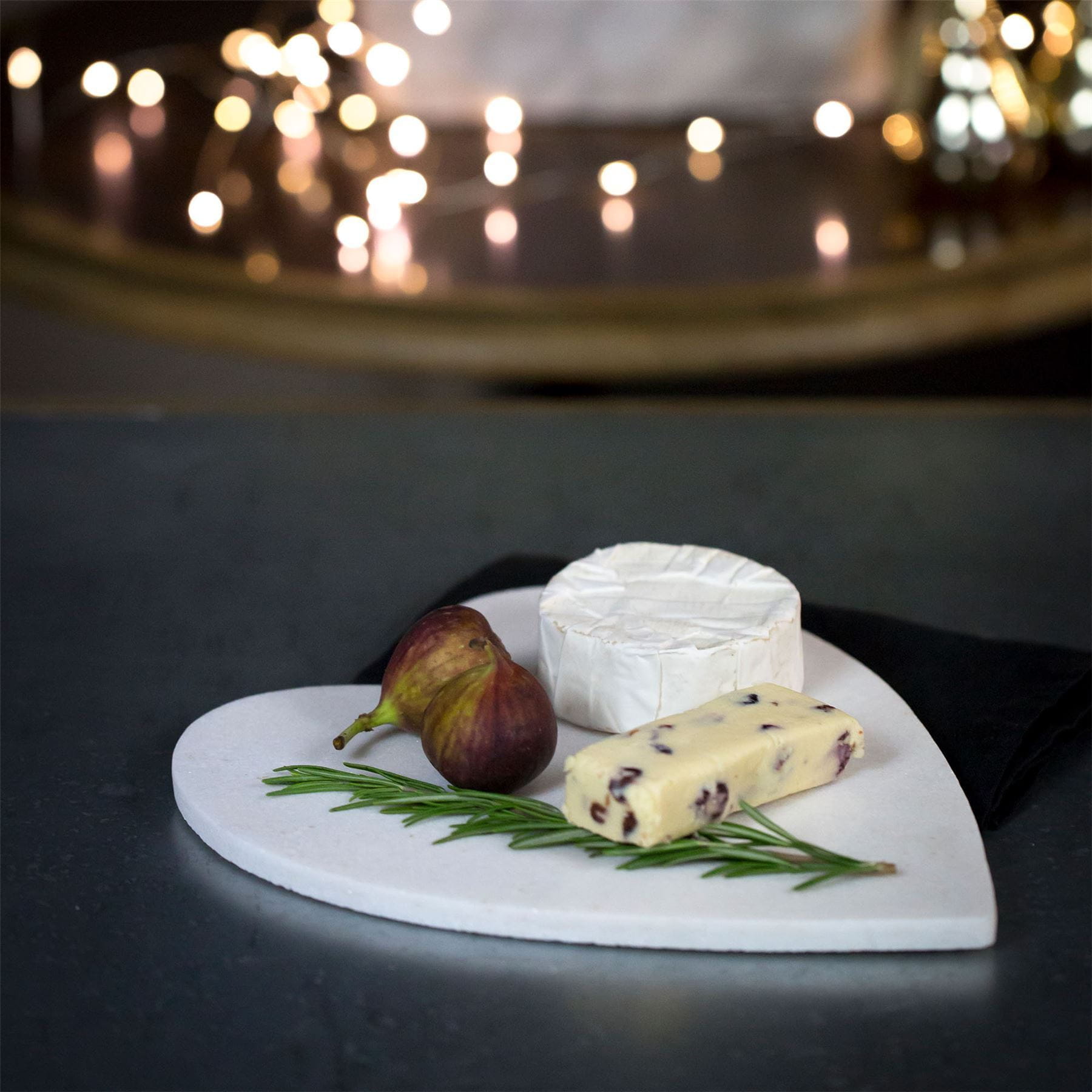 27cm x 25cm White Heart Marble Chopping Board