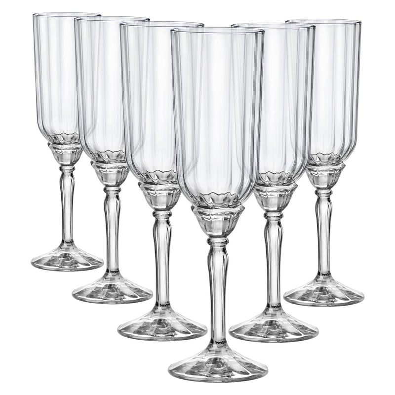 210ml Florian Champagne Flutes - Pack of Six  - By Bormioli Rocco