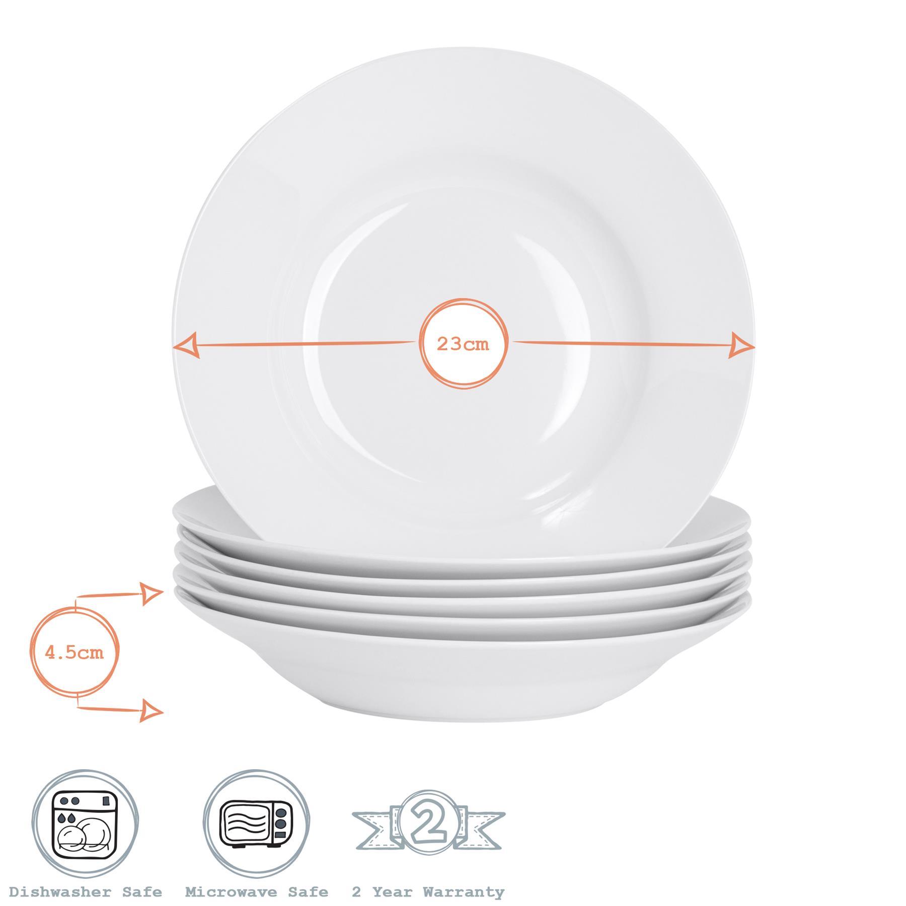 23cm White Soup Bowls - Pack of Six