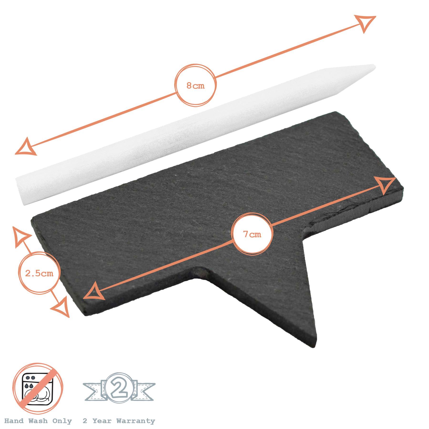 6 Slate Cheese Board Markers with Chalk