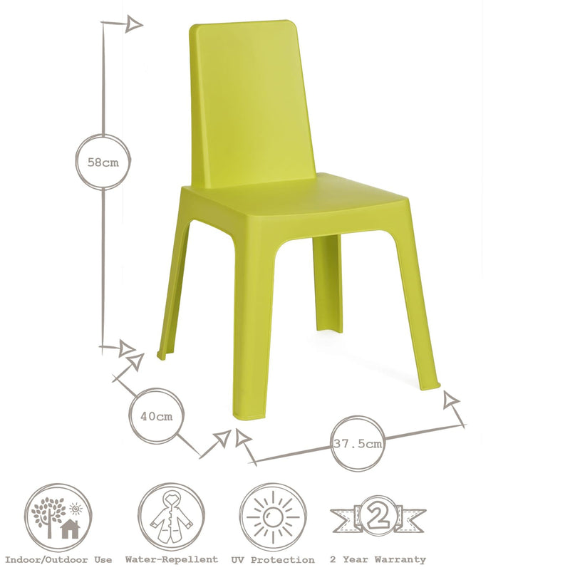 Julieta Children's Plastic Garden Play Chairs - Pack of Four - By Resol