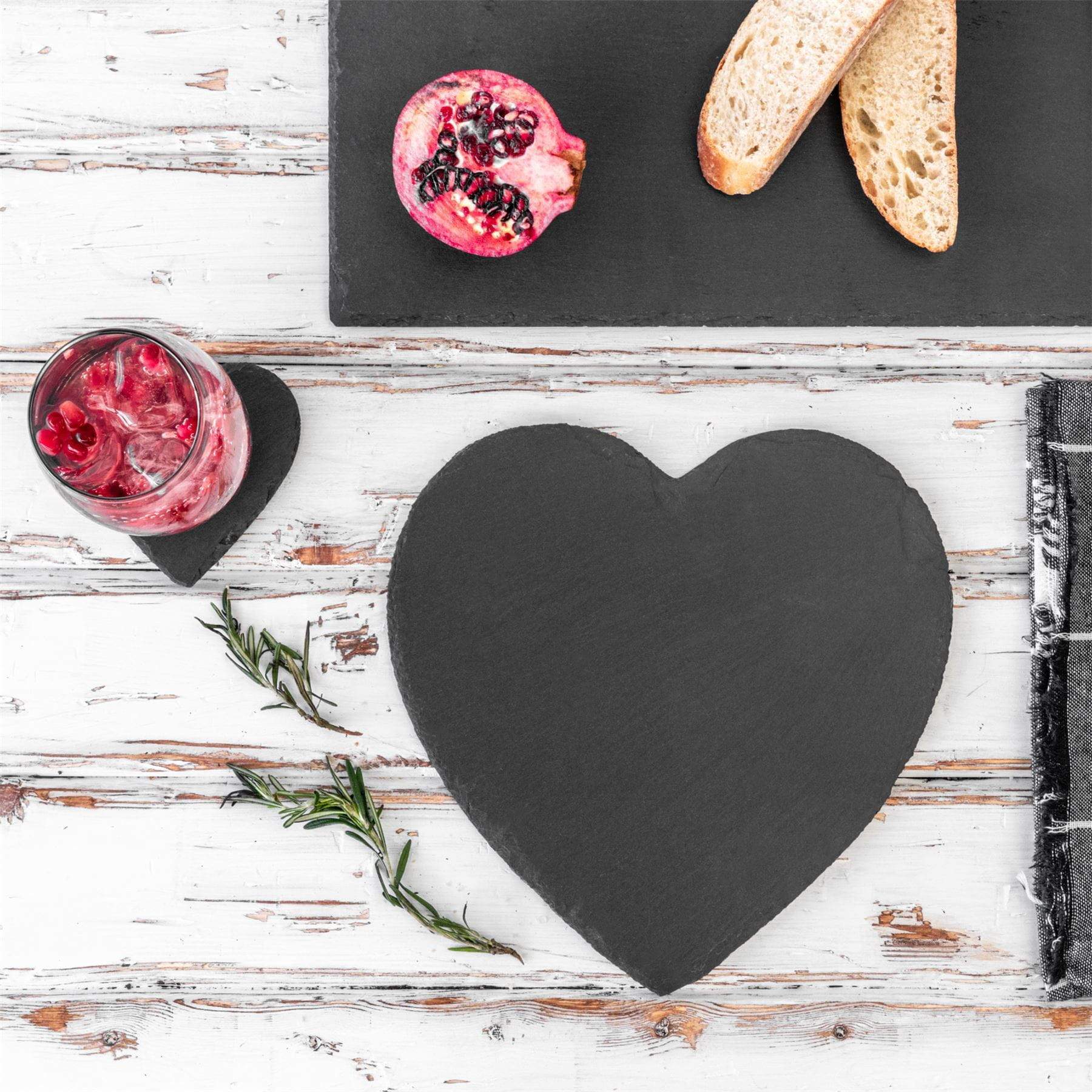25cm Heart Slate Placemats - Pack of Six