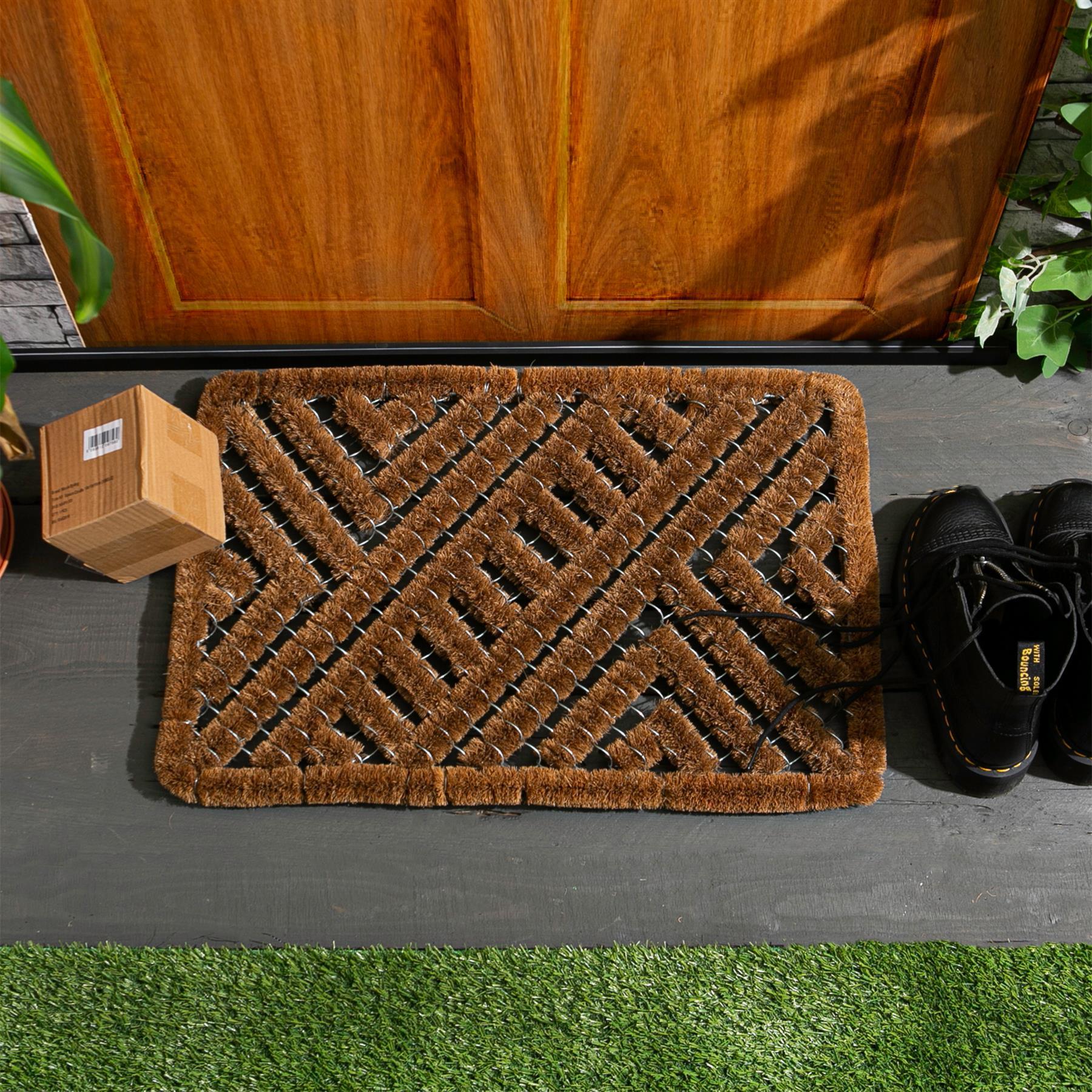 60cm x 40cm Natural Coir Scraper Door Mat