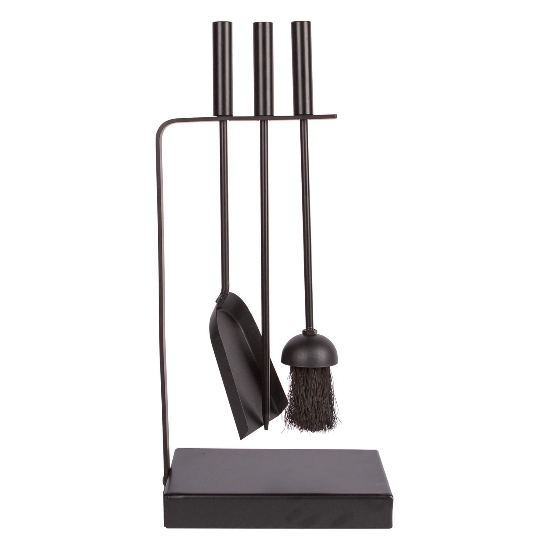 4pc Black Goodwood Fireside Companion Set - By Hammer & Tongs