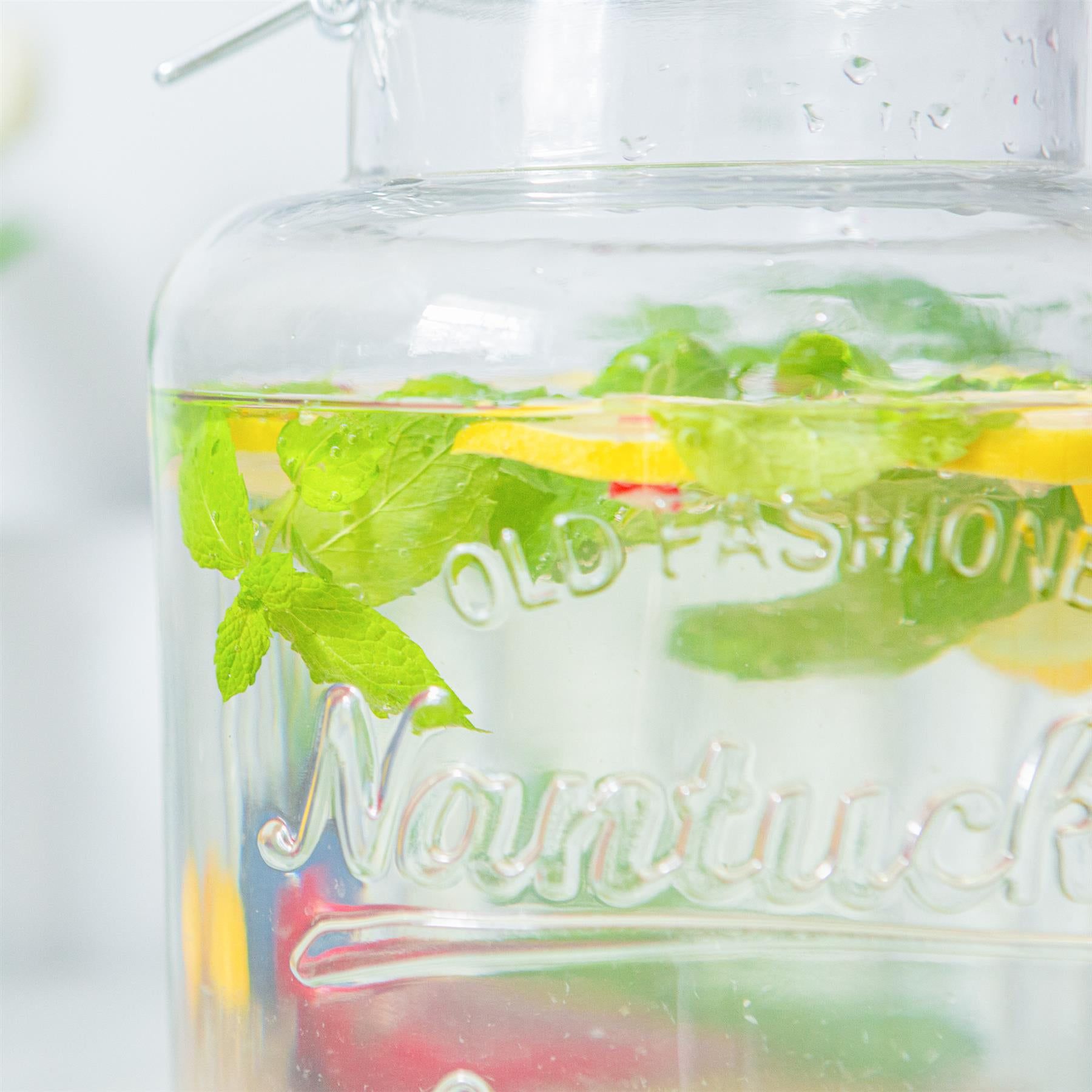 6.5L Glass Drinks Dispenser with Tap & Chrome Stand