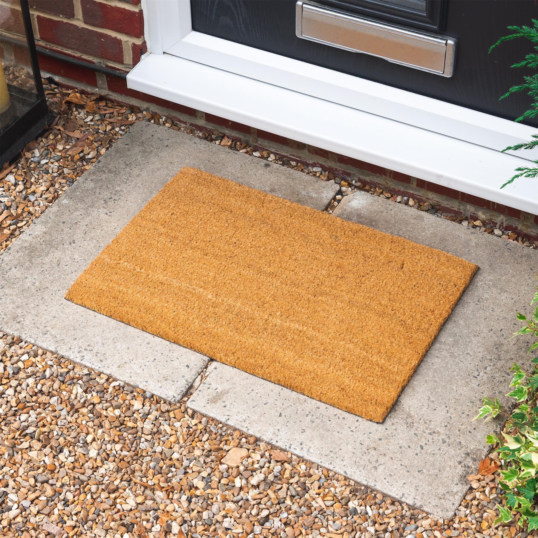 Nicola Spring Non-Slip Coir Door Mat - 70 x 40cm - Plain Key Features