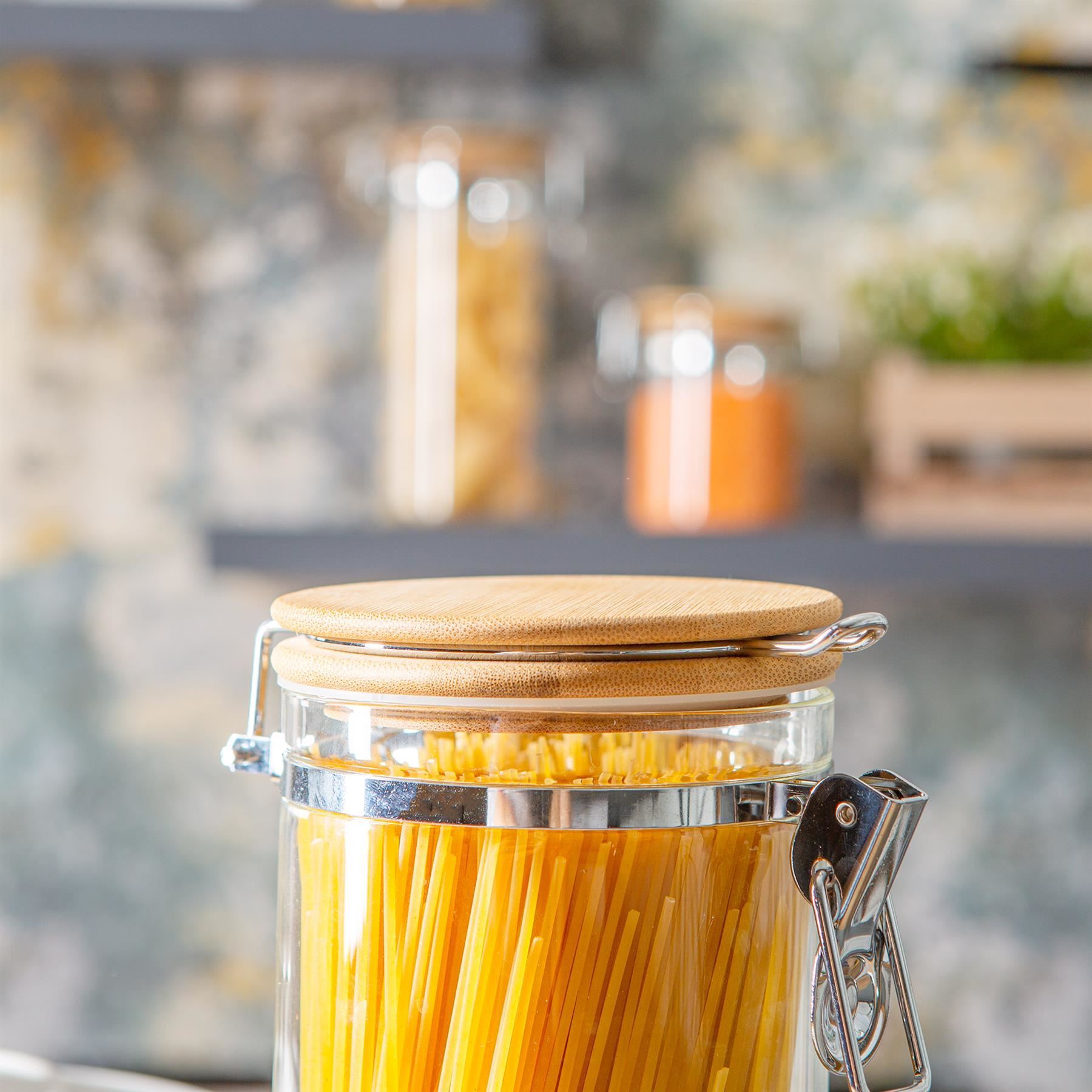 1.75L Glass Storage Jar with Wooden Clip Lid
