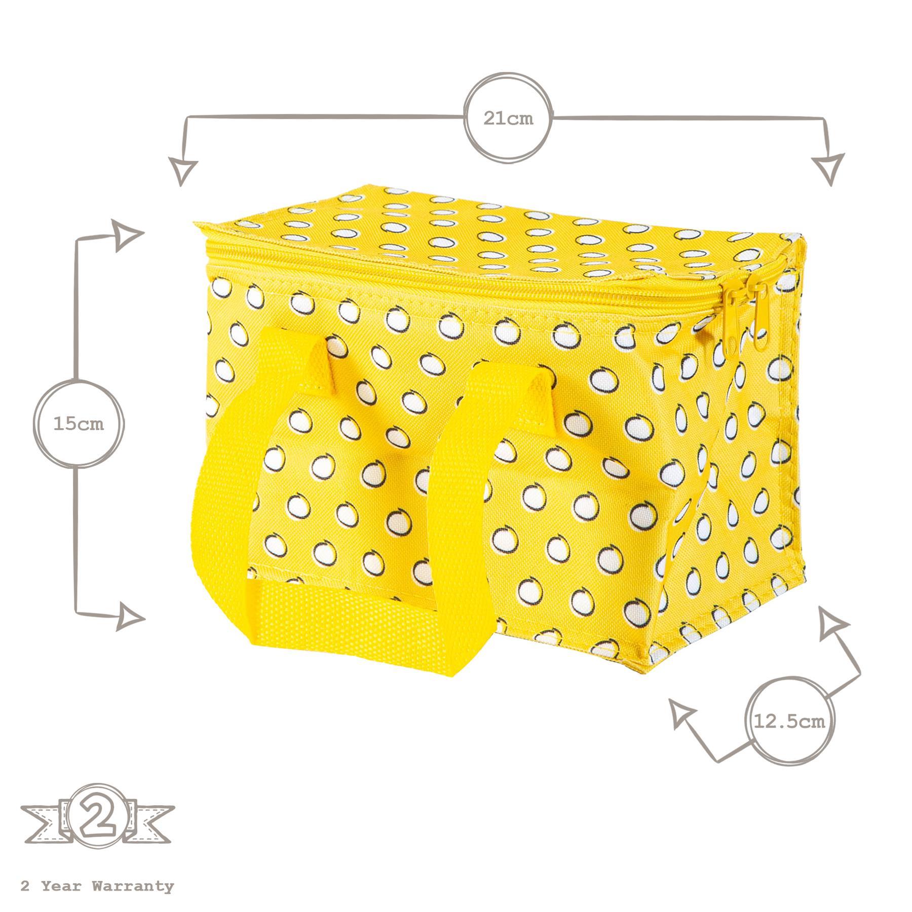 Mustard Polka Insulated Lunch Bag