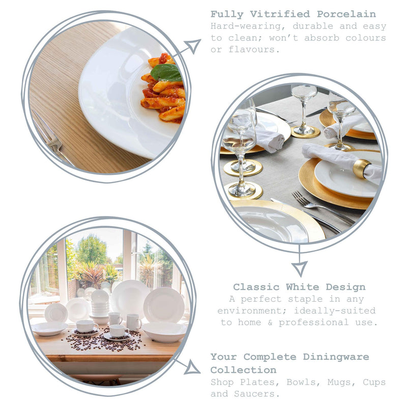 30pc White Dinner Set - By Argon Tableware