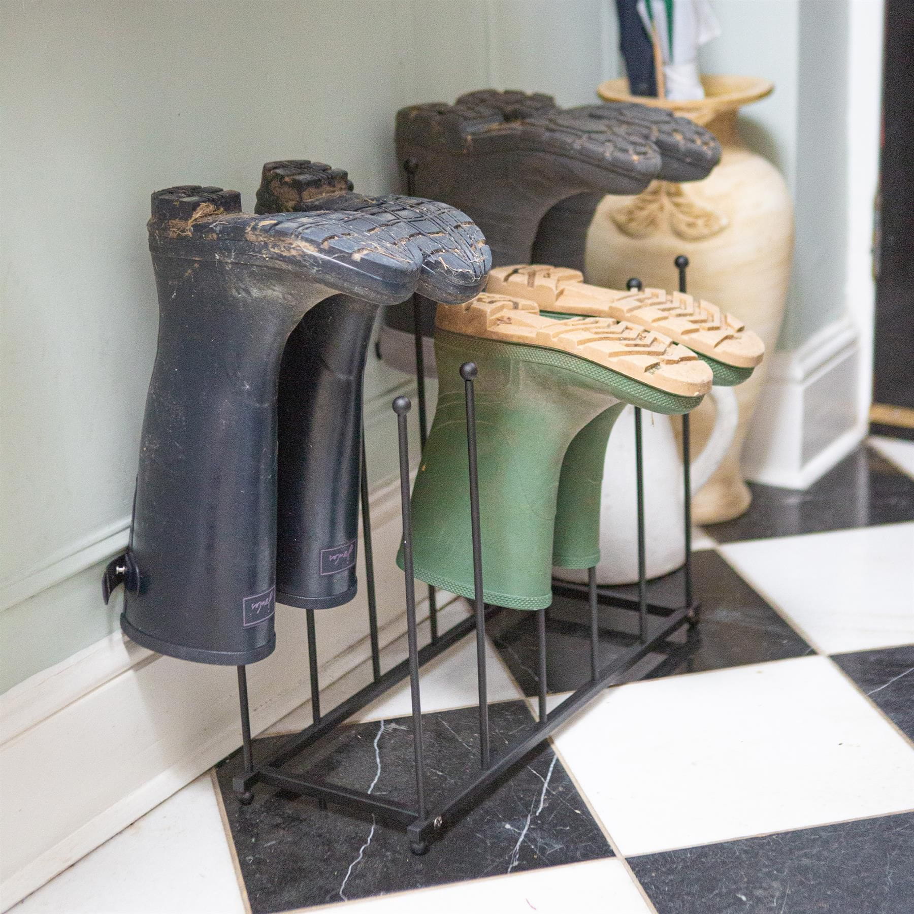 6 Pair Steel Wellington Boot Rack