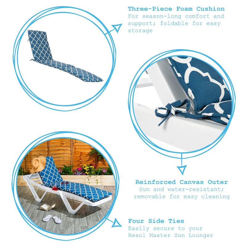 Master Sun Lounger Cushion - By Harbour Housewares