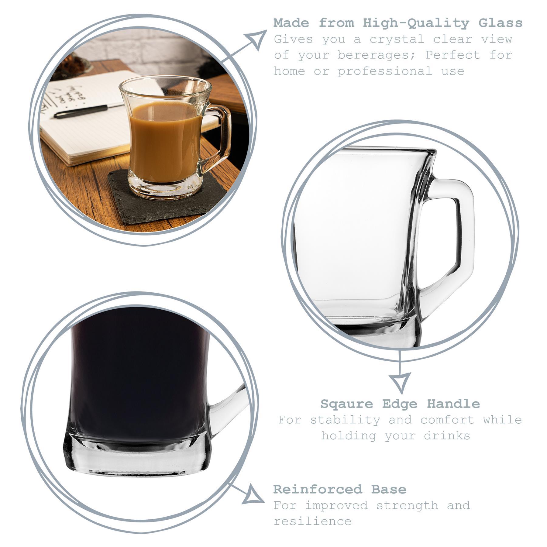 225ml Clear Zen+ Coffee Glasses - Pack of Six