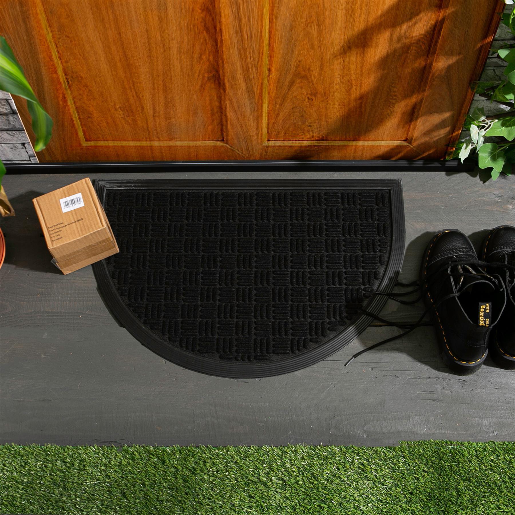 60cm x 40cm Black Heavy Duty Door Mat