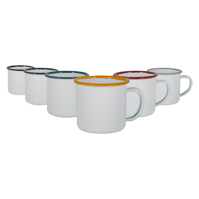 Argon Tableware White Enamel Espresso Cups - 130ml - 6 Colours
