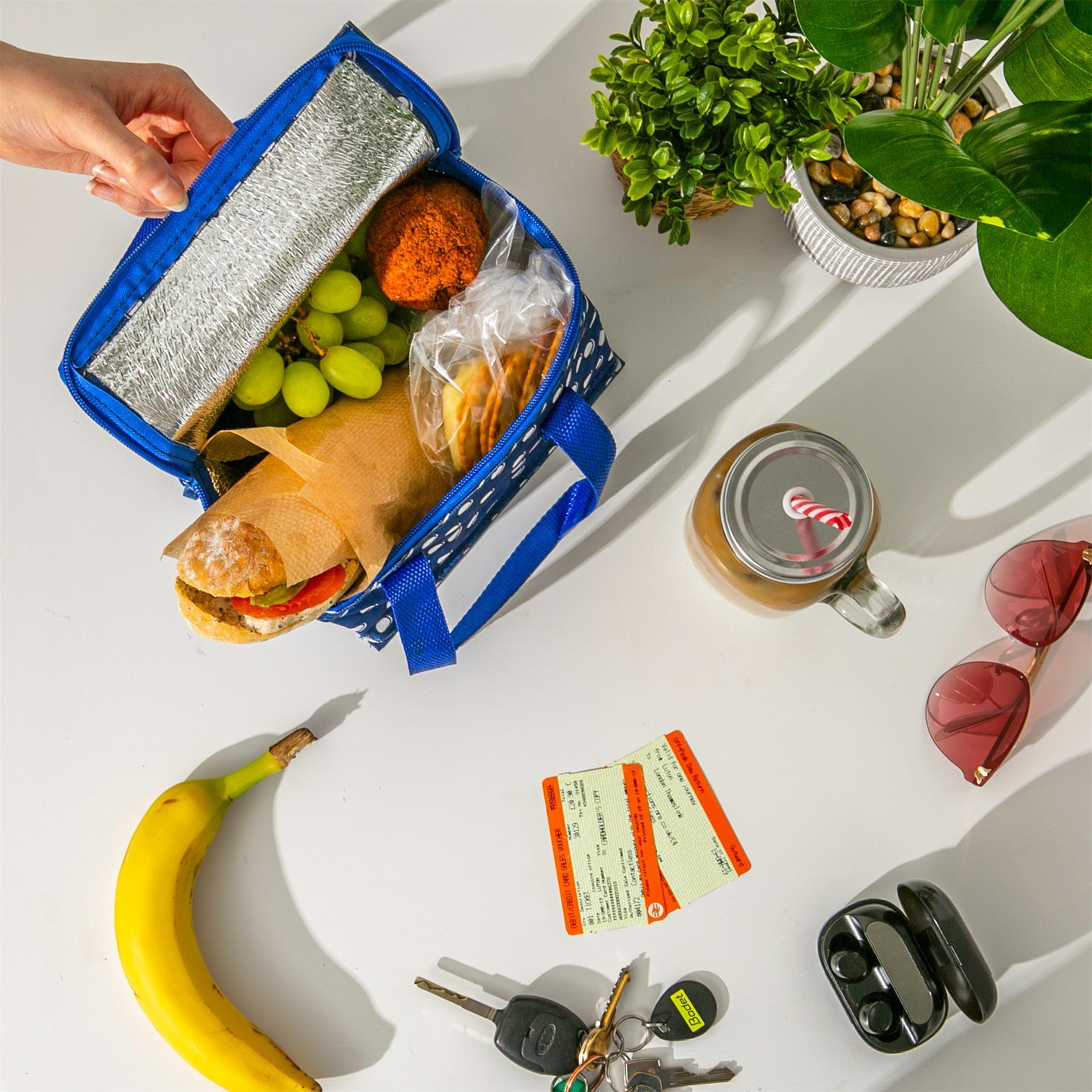 Blue Polka Insulated Lunch Bag