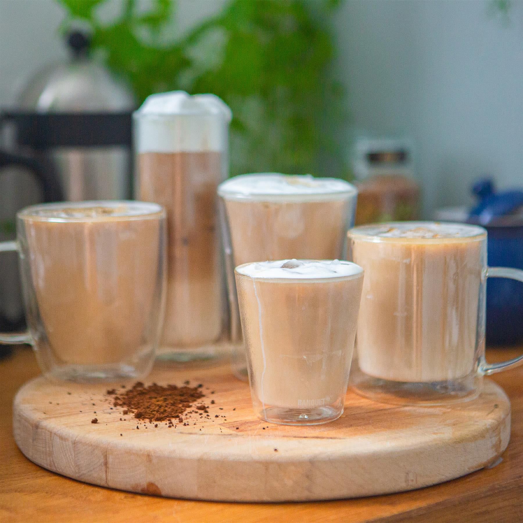 386ml Double-Walled Glass Coffee Cups Set - Pack of 2