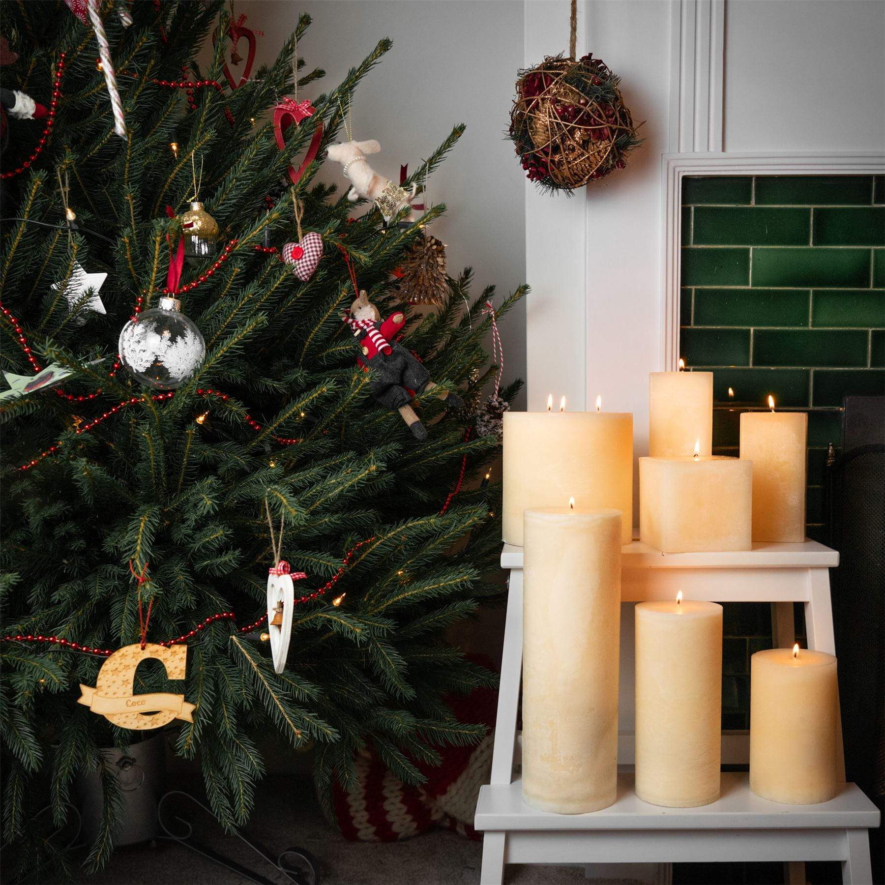 15cm Triple Wick Vanilla Round Pillar Candle