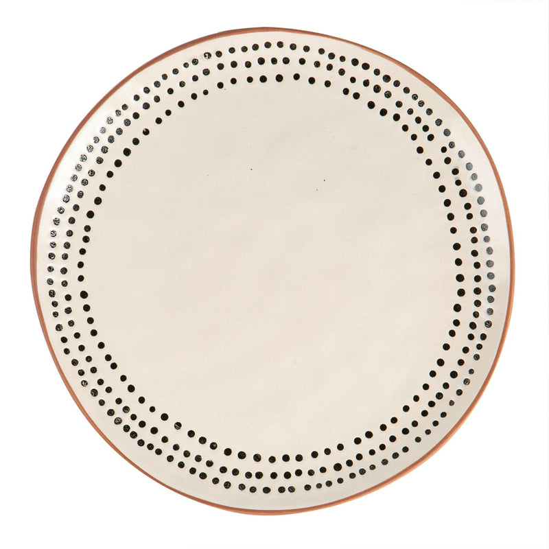 26cm Spotted Rim Stoneware Dinner Plate - By Nicola Spring