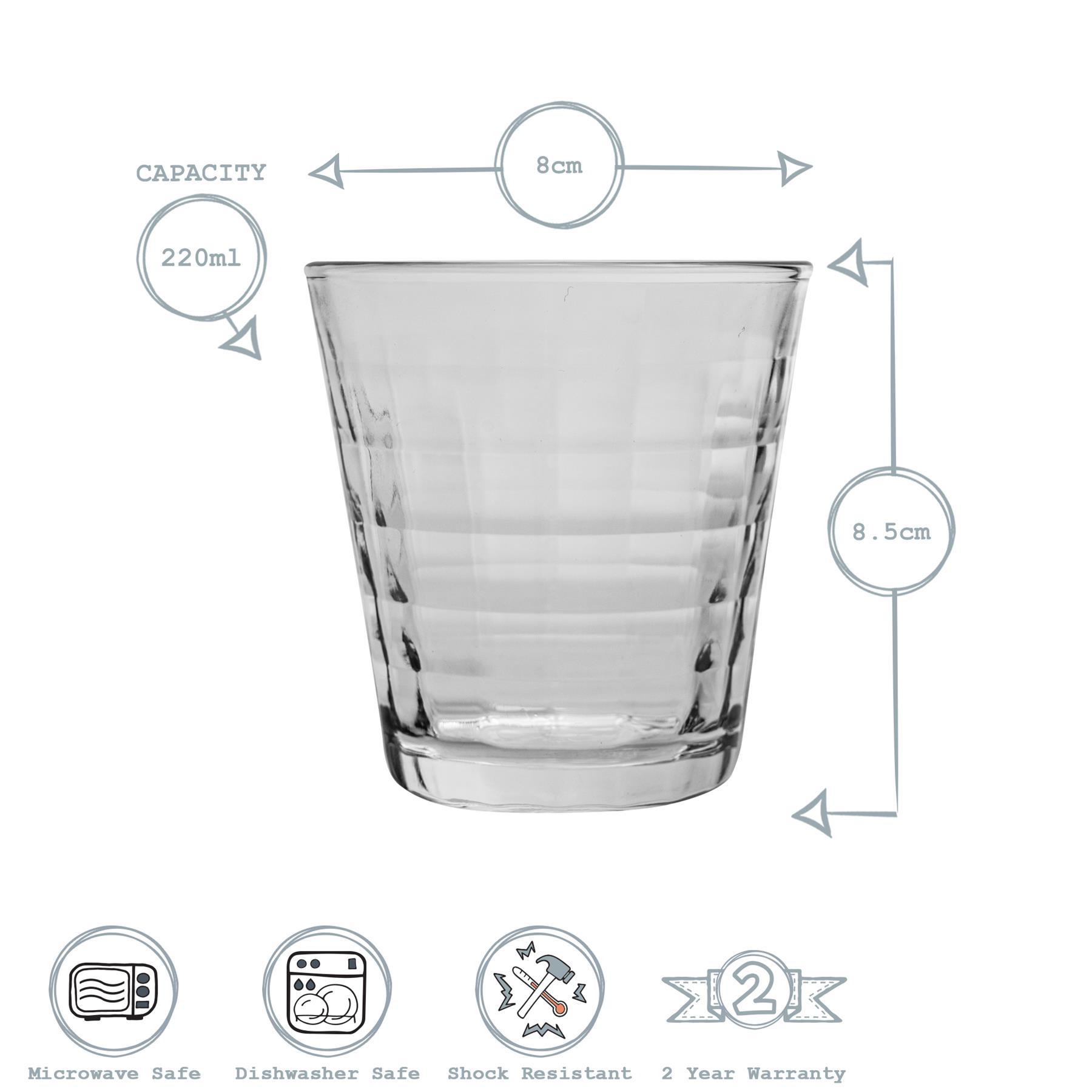 220ml Clear Prisme Water Glasses - Pack of Six
