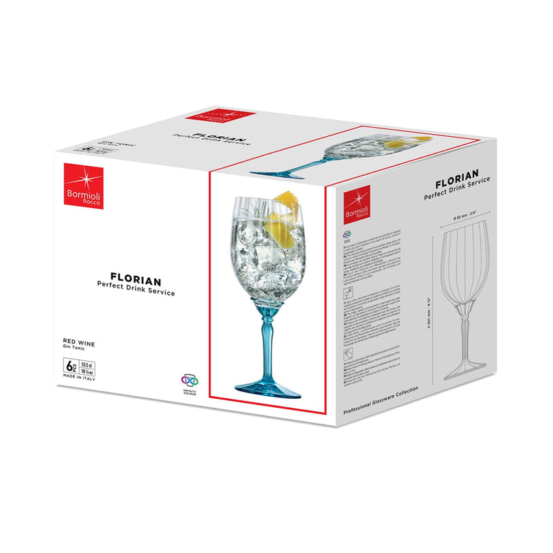 535ml Florian Red Wine Glasses - Pack of Six  - By Bormioli Rocco