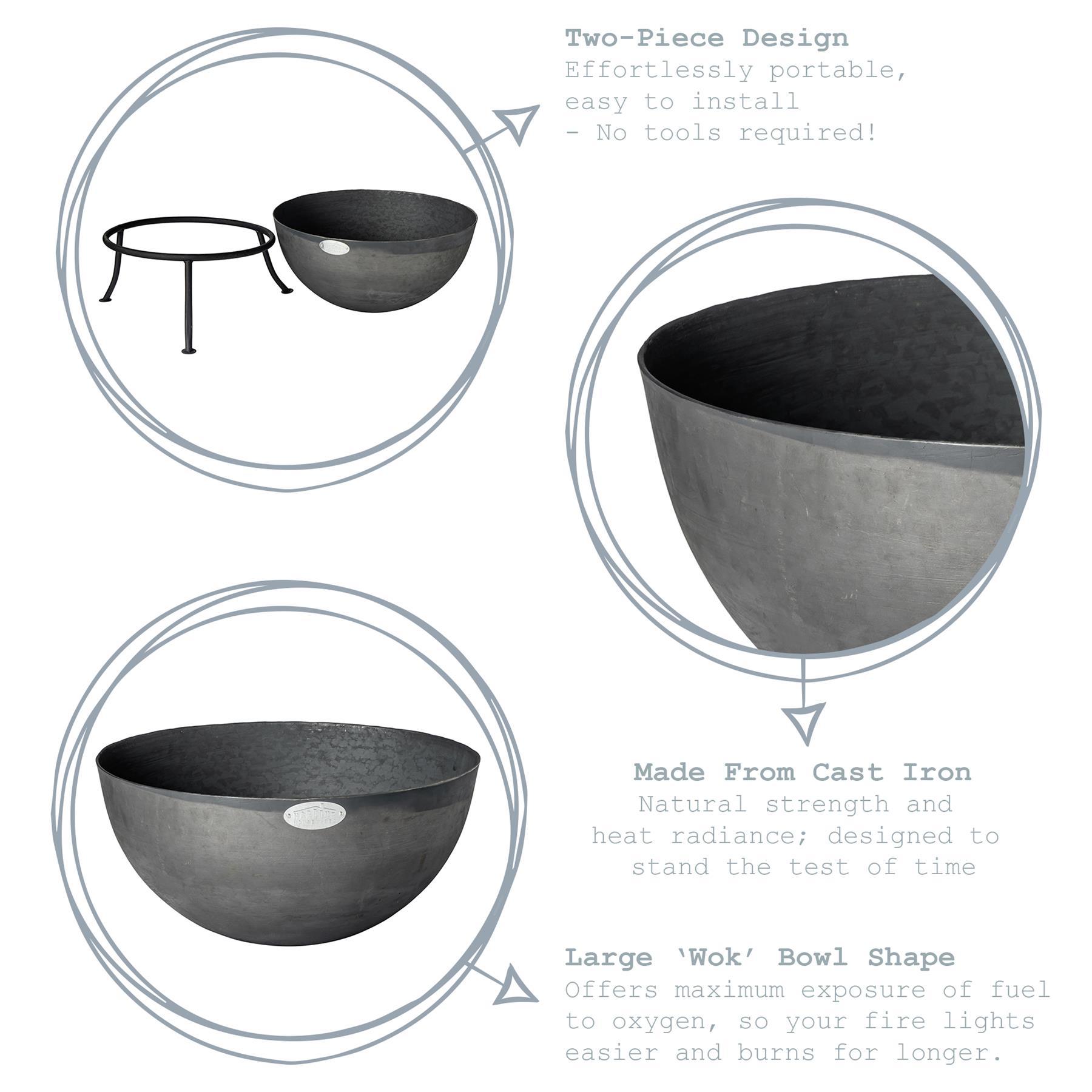 Harbour Housewares Cast Iron Garden Fire Pit Stand/Ring