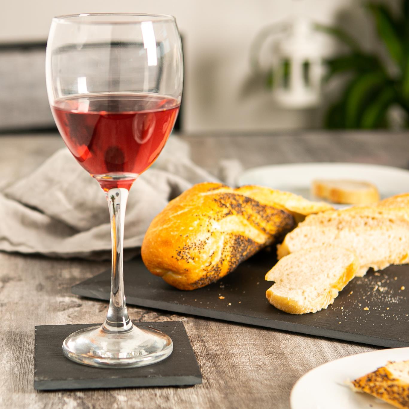 12pc Black Rectangle Linea Slate Placemats & Coasters Set