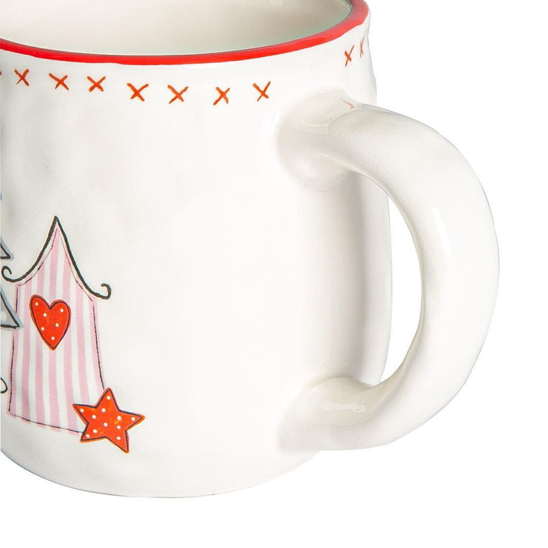 475ml Patchwork Christmas Porcelain Coffee Mug - By Nicola Spring