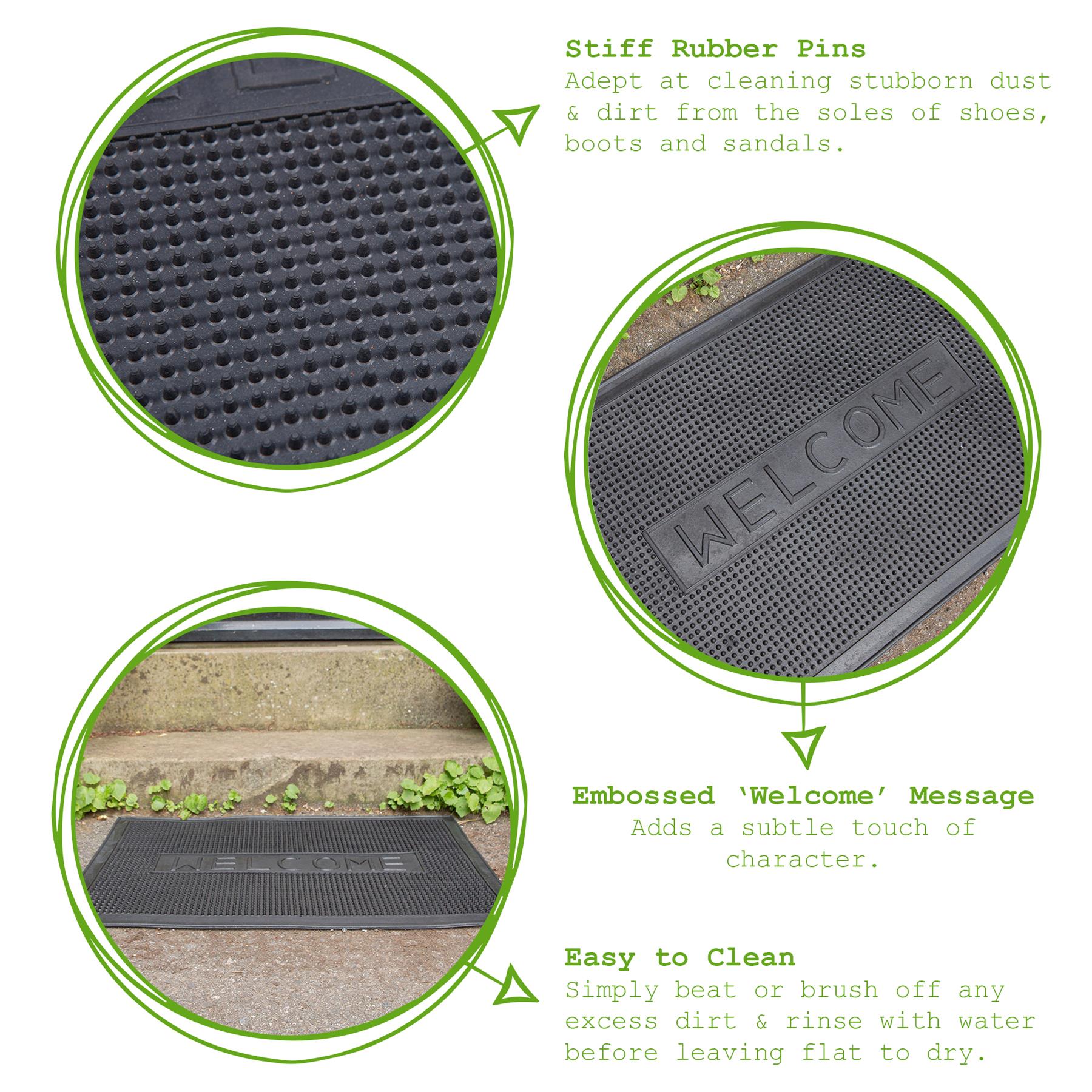 60cm x 40cm Welcome Heavy Duty Rubber Door Mat