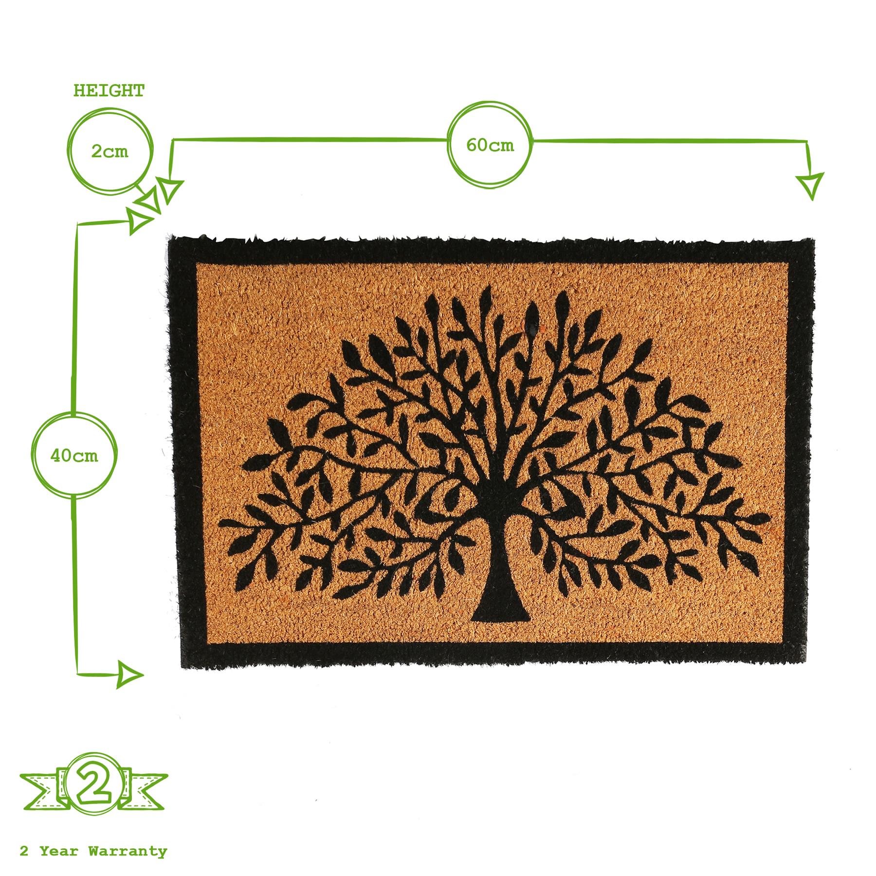 60cm x 40cm Tree of Life Coir Door Mat