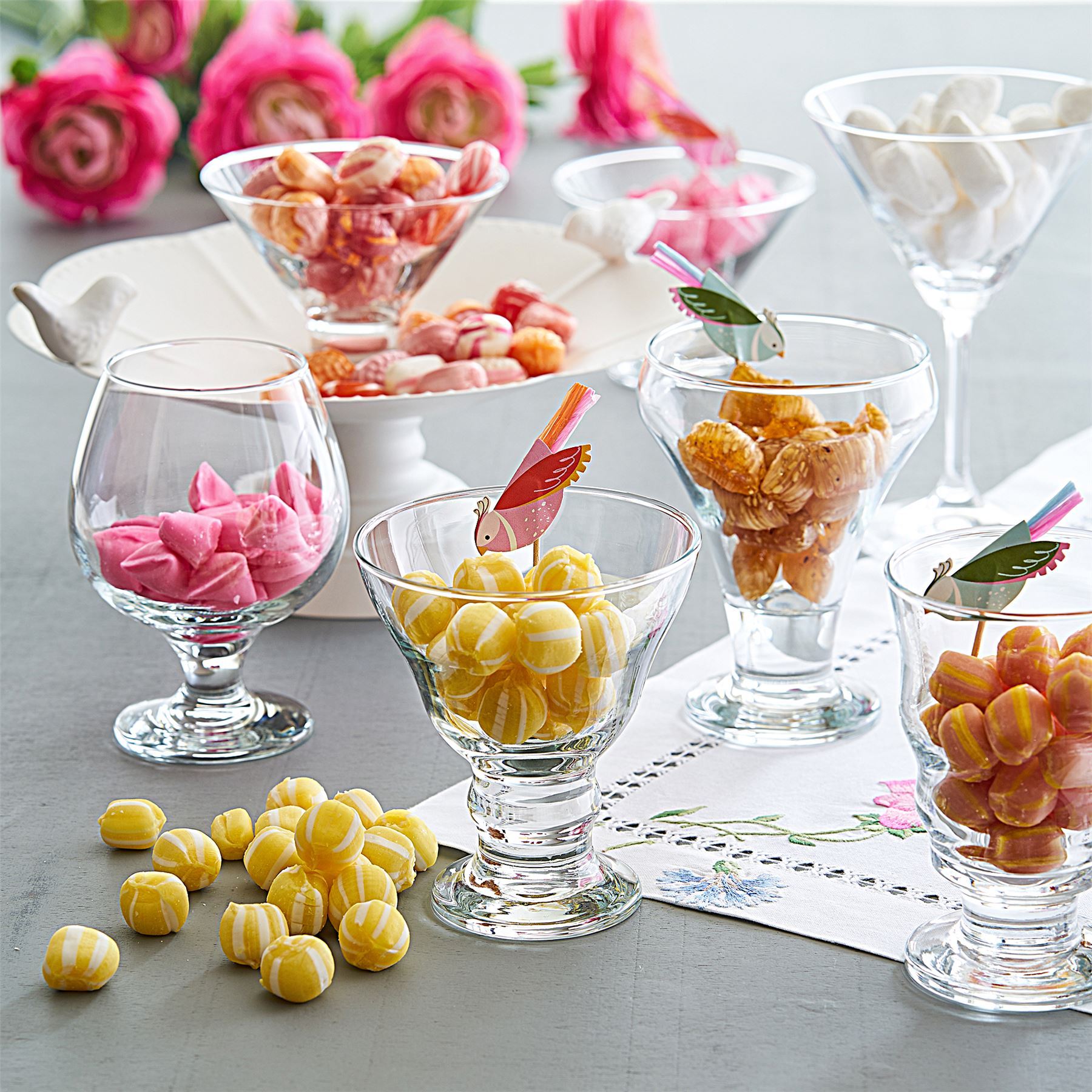 305ml Clear Frosty Glass Ice Cream Bowls - Pack of Six