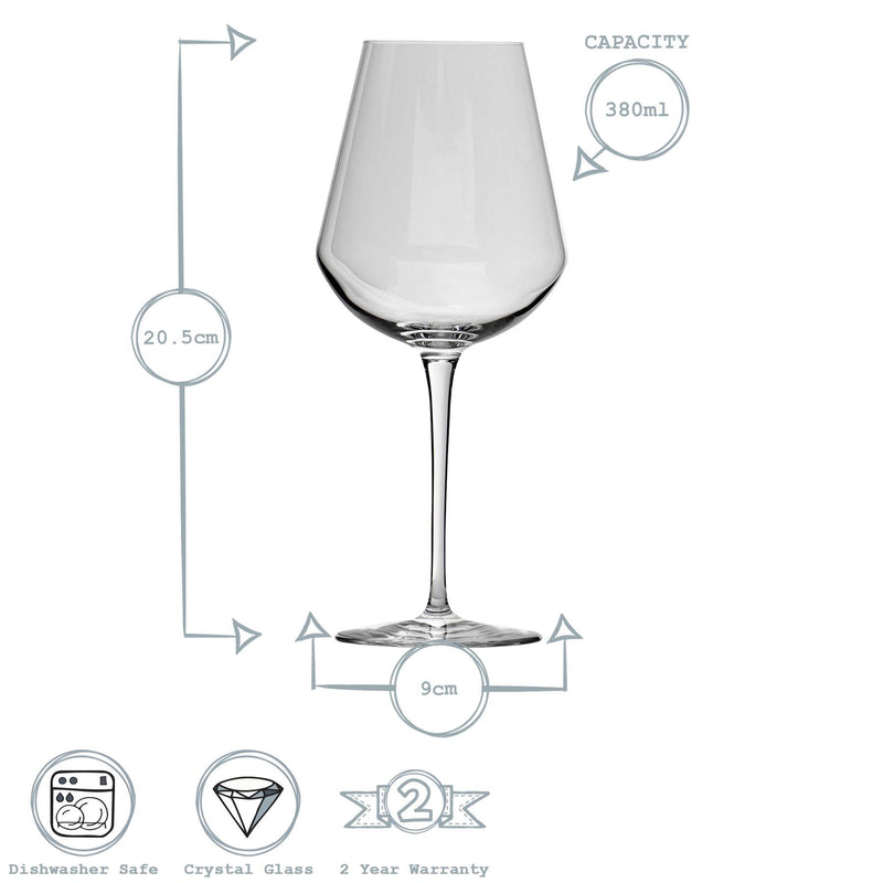 380ml Inalto Uno Wine Glasses - Pack of Six - By Bormioli Rocco