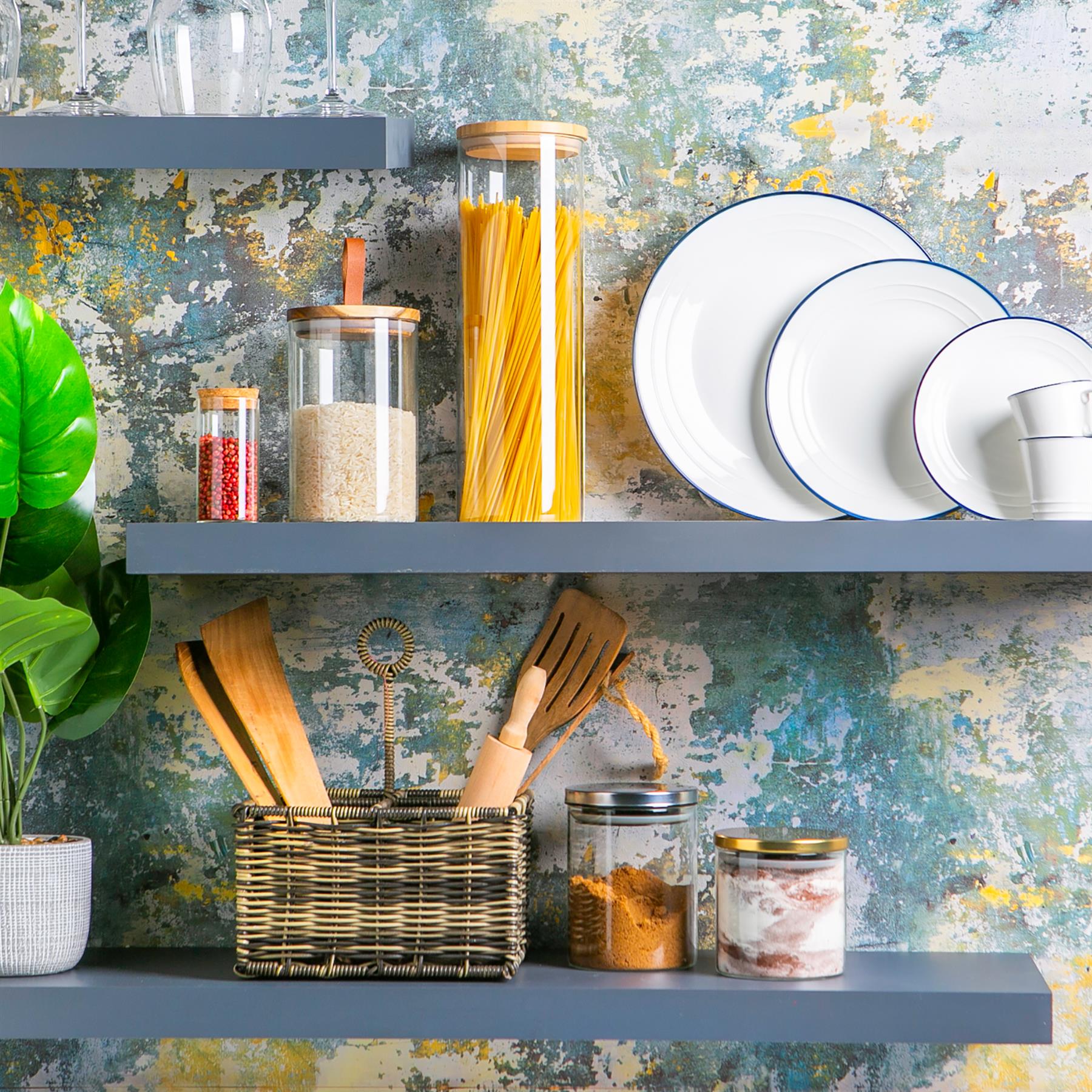 2L Scandi Storage Jar with Wooden Lid