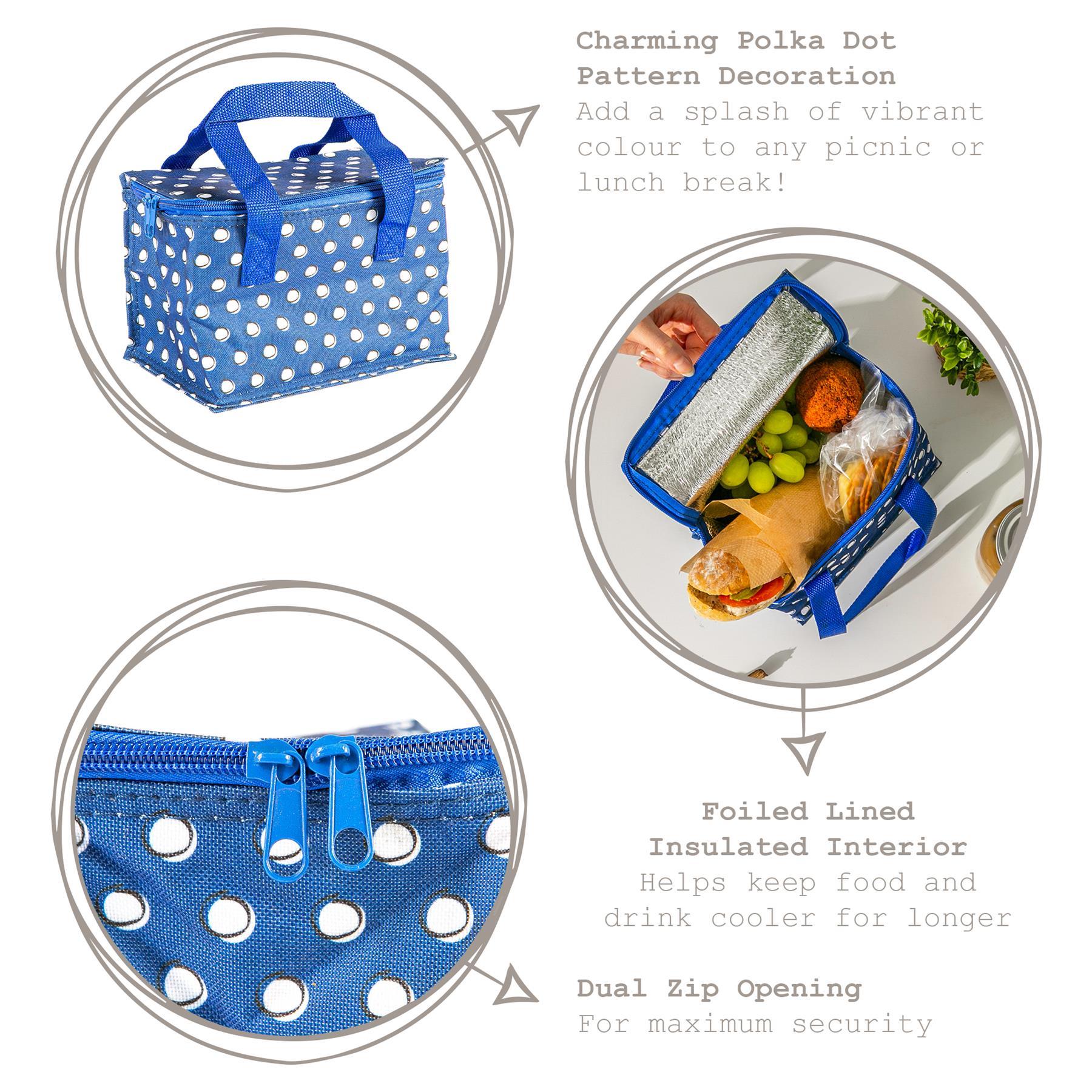 Blue Polka Insulated Lunch Bag