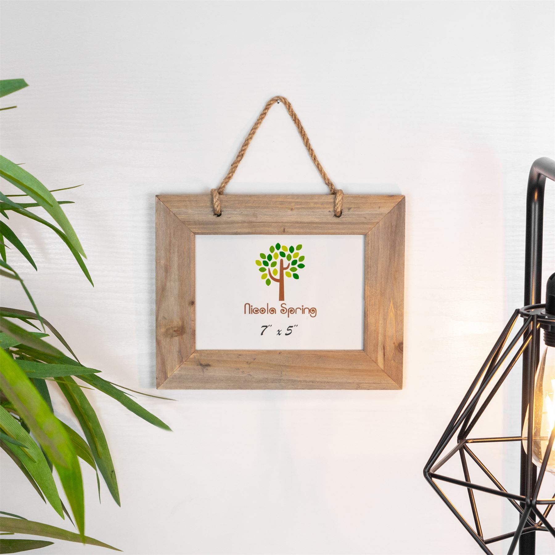 7" x 5" Natural Wooden Hanging Photo Frame