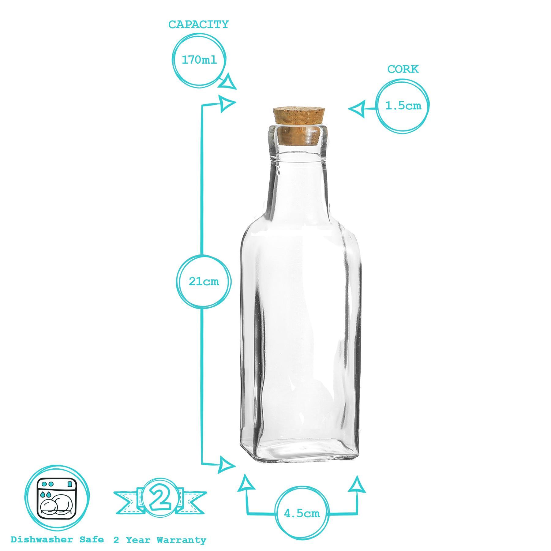 170ml Glass Olive Oil Pourer Bottle with Cork Lid