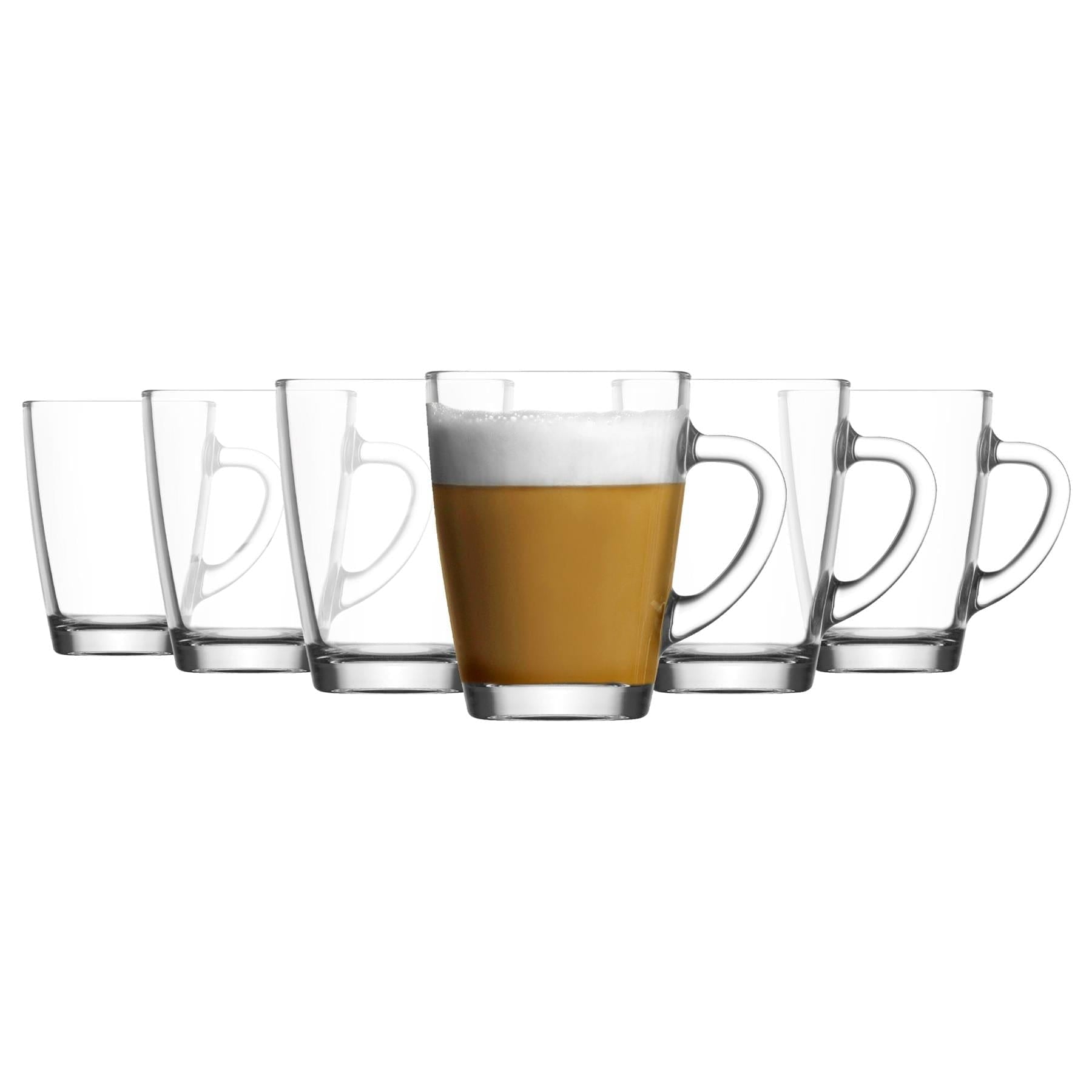 300ml Vega Glass Coffee Mugs - Pack of Six - By LAV