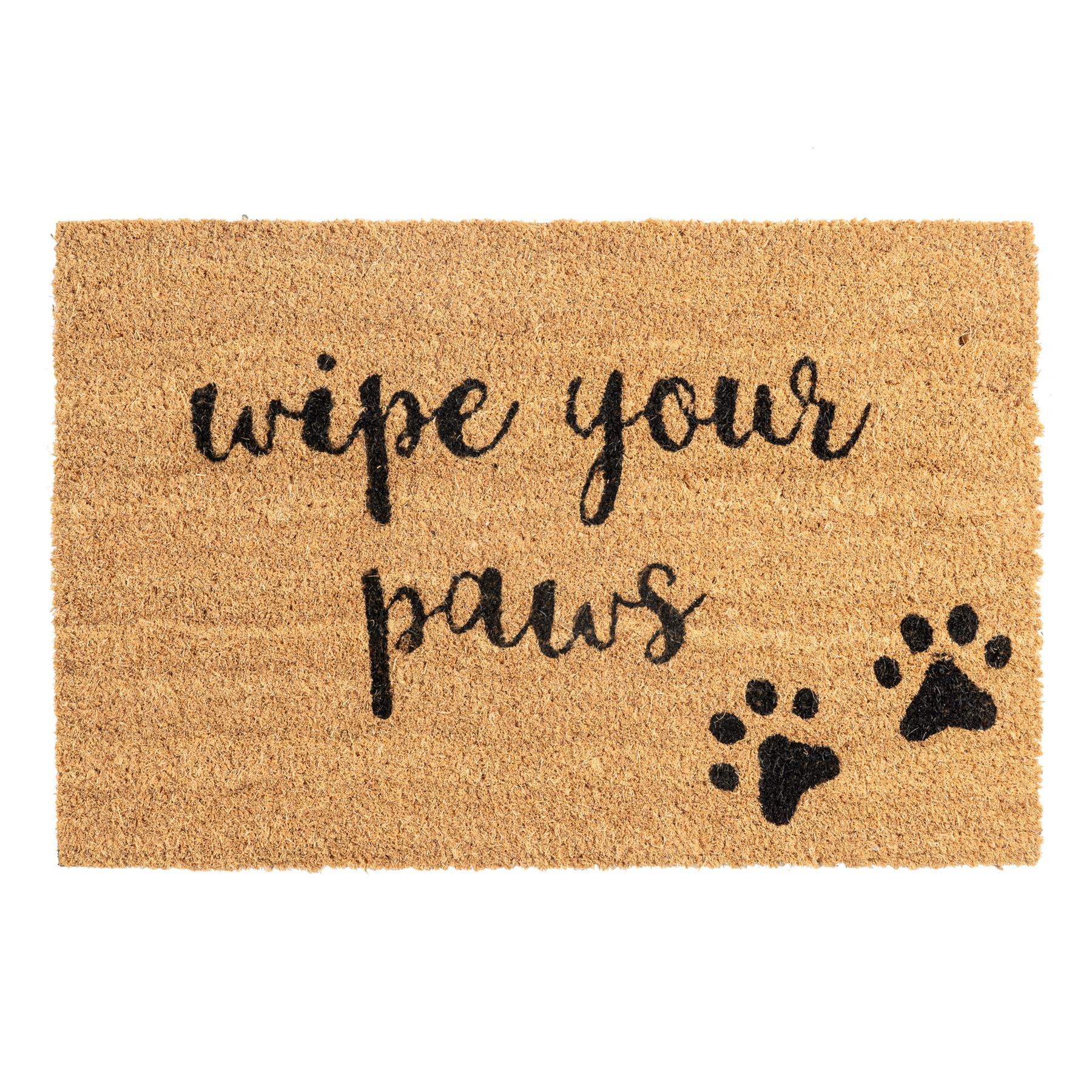60cm x 40cm Wipe Your Paws Coir Door Mat