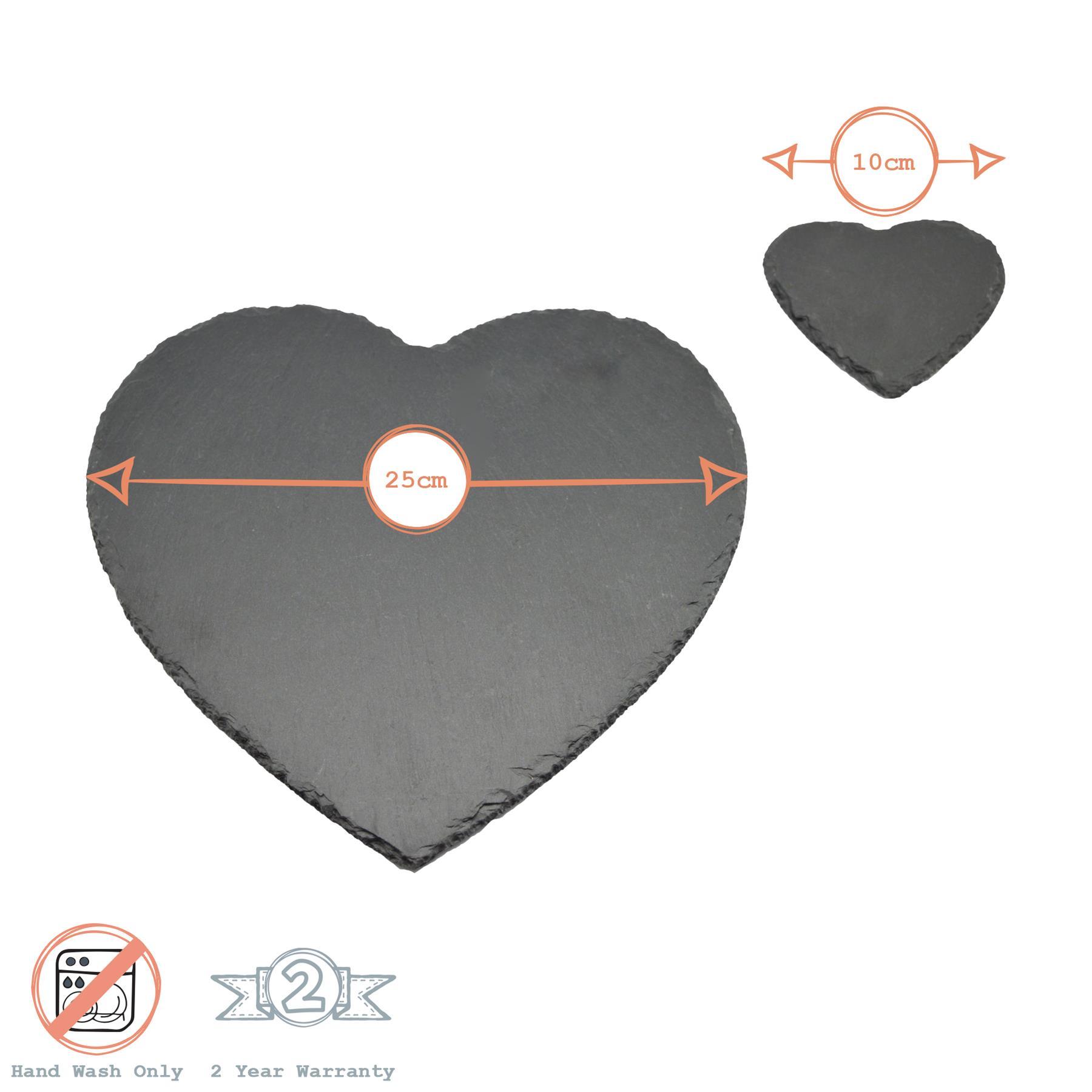 13pc Black Heart Slate Placemats Set
