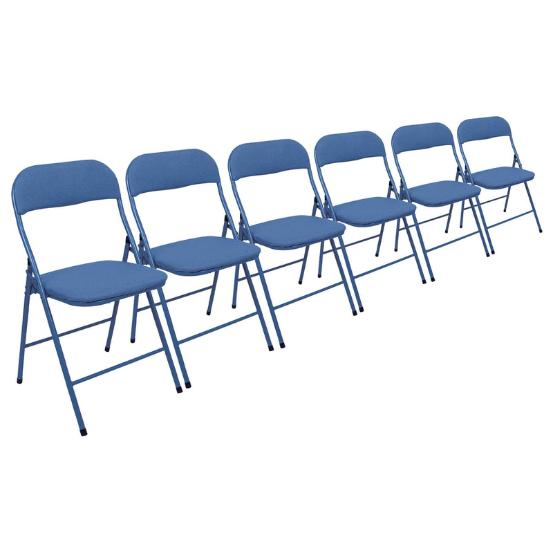 Fabric Padded Metal Folding Chairs - Pack of Six - By Harbour Housewares