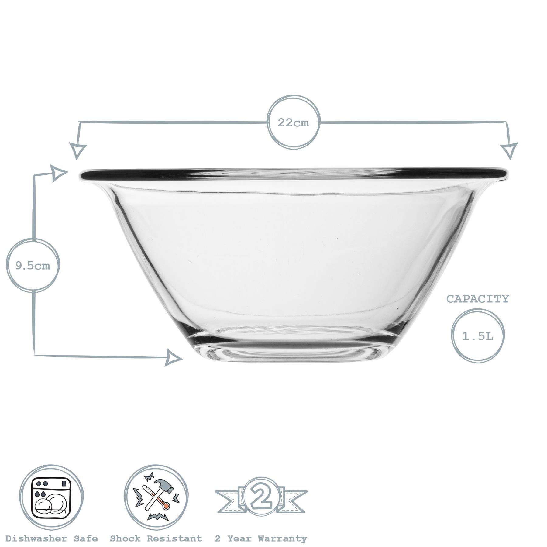 1.5L Clear Mr Chef Glass Nesting Mixing Bowl