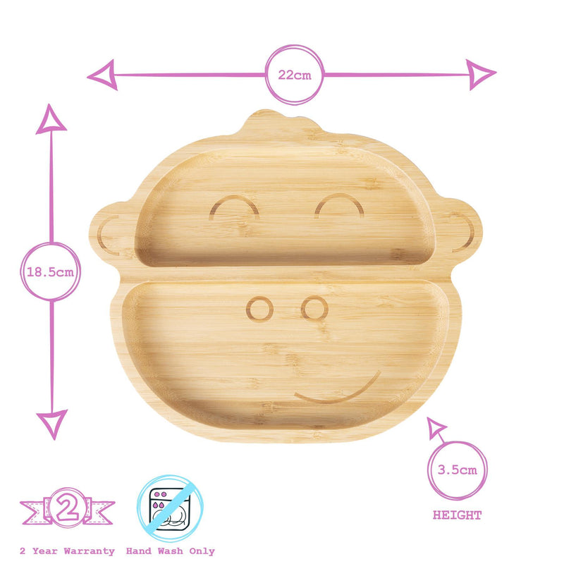 Max The Monkey Bamboo Suction Plate - By Tiny Dining