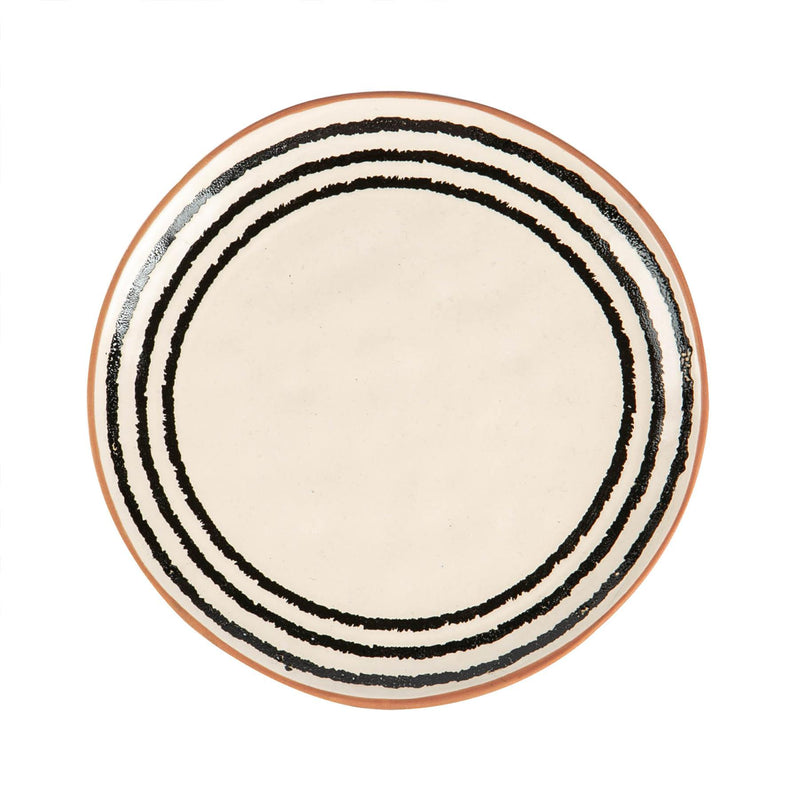 20.5cm Striped Rim Stoneware Side Plate - By Nicola Spring