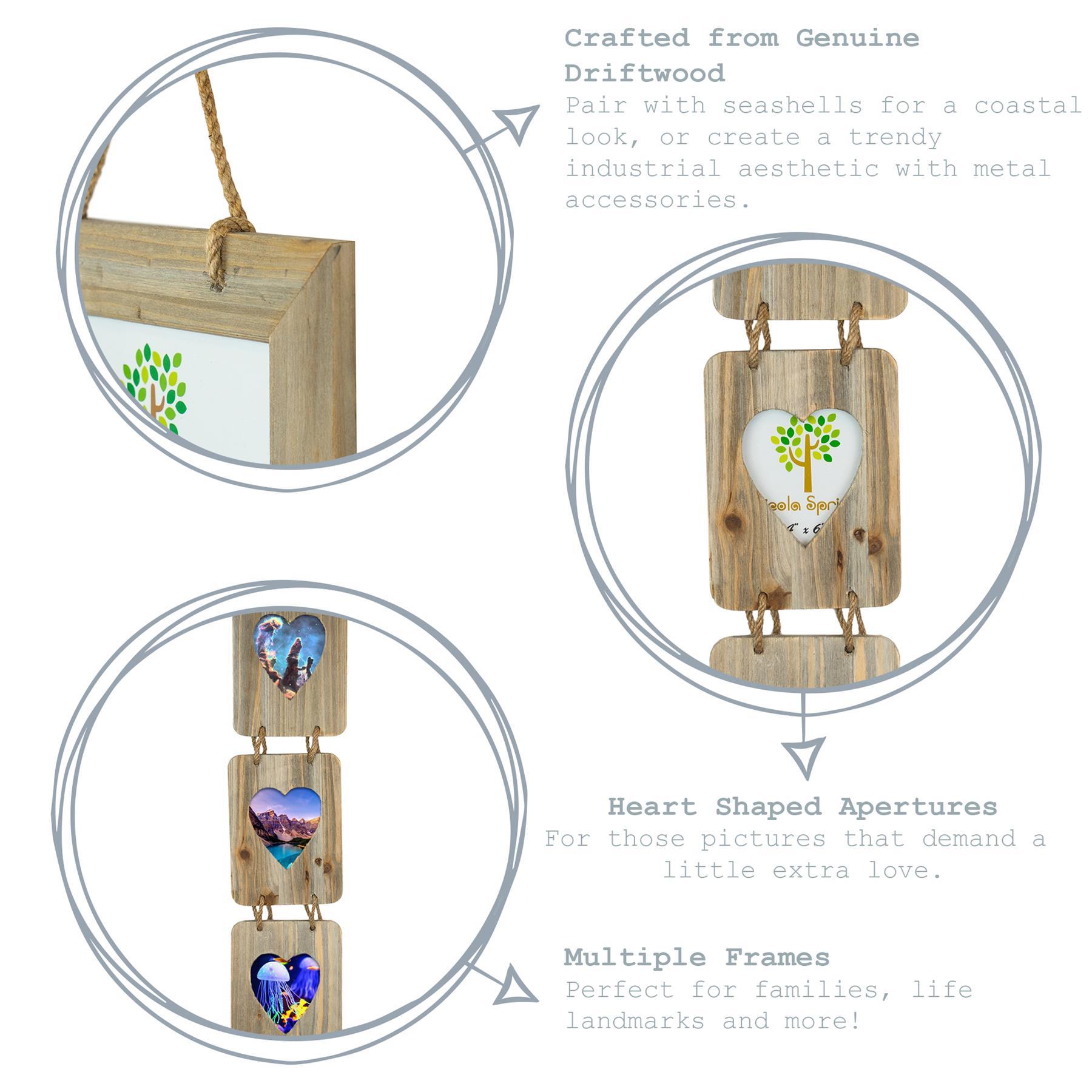 Nicola Spring 4x6 Hanging Picture Frame (3 Photo) - Hearts